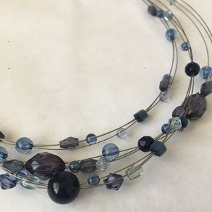 Multi-strand Blue Beaded Necklace